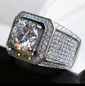 Men 925 Sterling Silver Crystal Ring